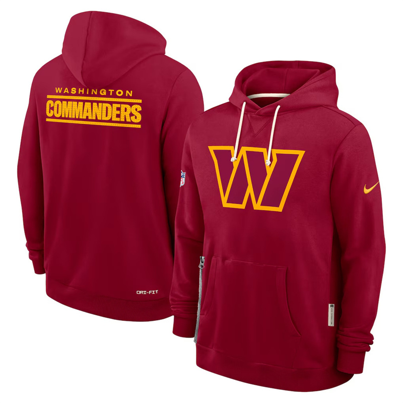 Men's Washington Commanders Maroon Sideline Standard Issue Initial Home Dri-FIT Pullover Hoodie Men's Washington Commanders Maroon Sideline Standard Issue Initial Home Dri-FIT Pullover Hoodie